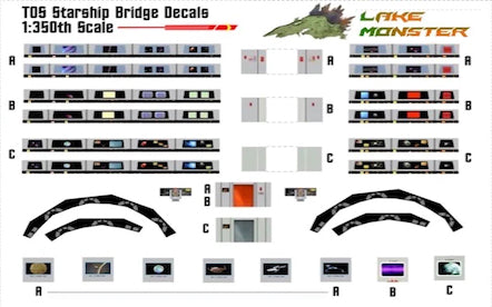 TOS Starship Command Bridge Decals - 1:350 – Lake Monster Details